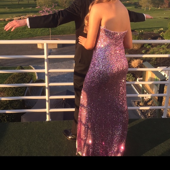 Pink sequin prom dress - Picture 3 of 3